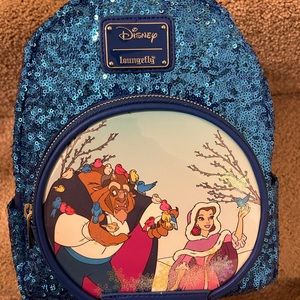 Beauty and the Beast Snow Globe Exclusive Loungefly Mini Backpack
